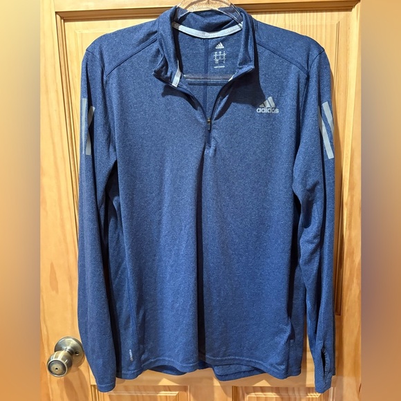 Adidas Quarter-Zip Pullover blue men’s running jacket size M - Picture 1 of 10